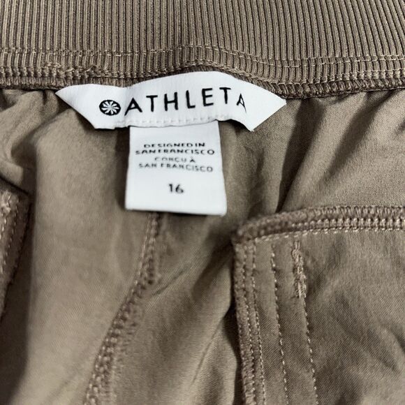 Athleta Brooklyn Mid Rise Ankle Utility Pant Pyrite Brown Size 16 NWOT - Picture 7 of 7